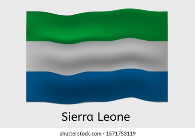 Sierra Leonean flag icon, Sierra Leone country flag vector illustration