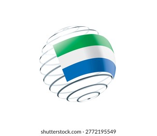 Sierra Leonean flag on an abstract globe