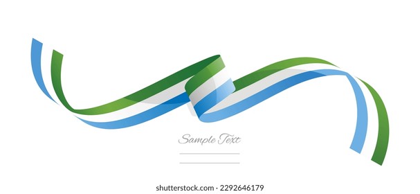 Sierra Leonean flag ribbon vector illustration. Sierra Leone flag ribbon on abstract isolated on white color background