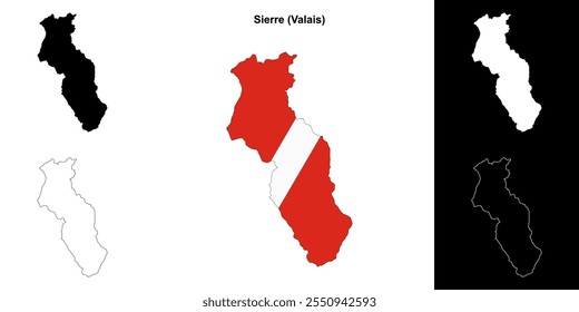 Conjunto de mapa de esquema en blanco de serie