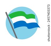 Sierre leone flag waving. Vector image