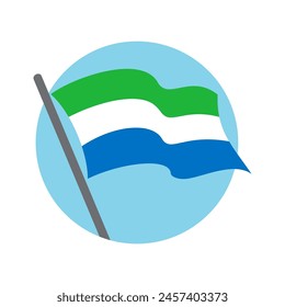 Sierra Leone Flagge schwenkend. Vektorgrafik Bild