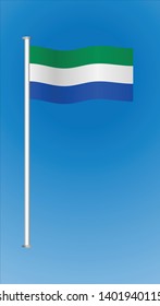 Sierre Leone flag. white green blue colors