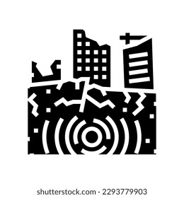 siesmic collapse glyph icon vector. siesmic collapse sign. isolated symbol illustration
