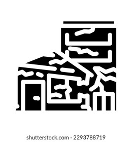 siesmic collapse glyph icon vector. siesmic collapse sign. isolated symbol illustration