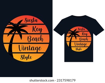 Siesta Key Beach Florida Vintage illustrations for print-ready T-Shirts design