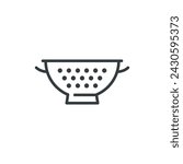Sieve colander pasta kitchen strainer icon, vector illustration