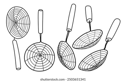  sieve drawing doodle. vector illustration. sieve