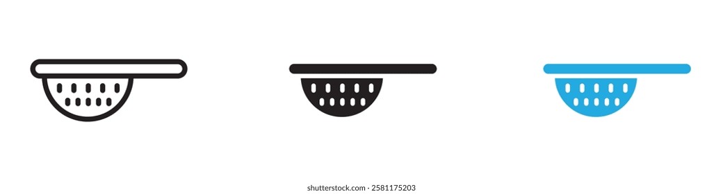 Sieve icon black white vector outline