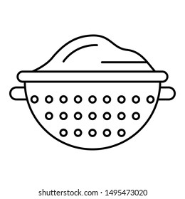 Sieve icon. Outline sieve vector icon for web design isolated on white background