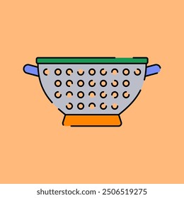 Sieve Illustration in Flat Style