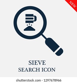 Sieve search icon. Editable Sieve search icon for web or mobile.