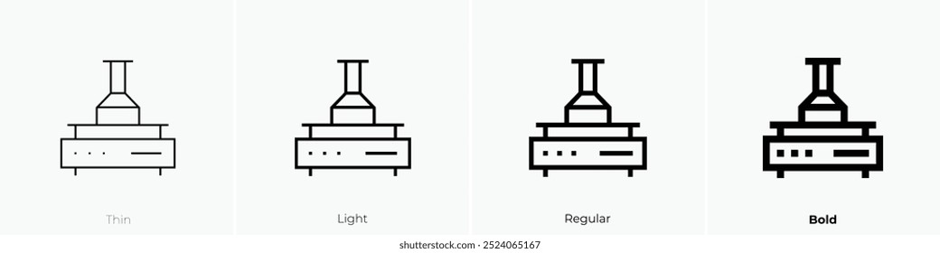 sieve shaker icon. Thin, Light Regular And Bold style design isolated on white background
