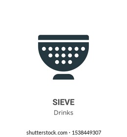 Sieve vector icon on white background. Flat vector sieve icon symbol sign from modern drinks collection for mobile concept and web apps design.