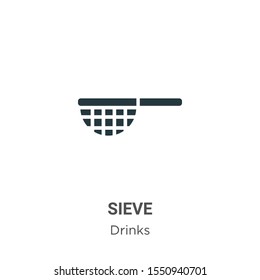 Sieve vector icon on white background. Flat vector sieve icon symbol sign from modern drinks collection for mobile concept and web apps design.