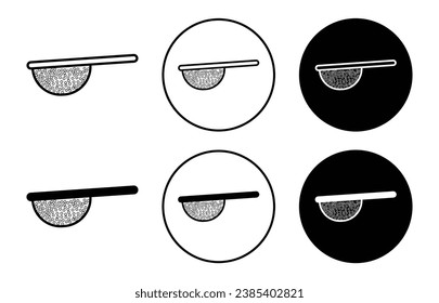Sieve vector illustration set. Tea or coffee colander icon for UI designs. Suitable for apps and websites.