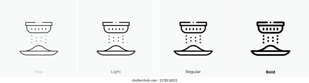 sifted icon. Thin, Light Regular And Bold style design isolated on white background