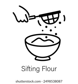 Sifting flour icon in line style