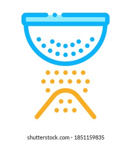 Sifting Flour Preparation Icon Thin Line Vector. Cuisine Utensil For Sifting Cookies And Pie Ingredient Color Symbol Illustration