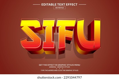 Sifu 3D editable text effect template