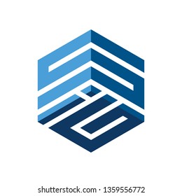 SIG or GIS initial logo with simple and elegant hexagon shape, Logo Vector Template