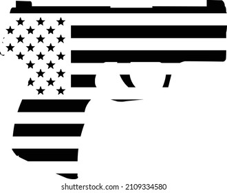 Sig Sauer 0365 Semi-automatic Handgun Silhouette American Flag