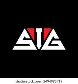 Diseño del logotipo de la letra del triángulo de SIG con forma de triángulo. Monograma de diseño de logotipo de triángulo SIG. Plantilla con logotipo de Vector triangular SIG en color rojo. Logo triangular SIG Diseño sencillo, elegante y lujoso.