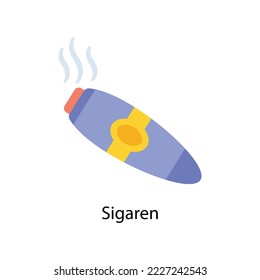 Sigaren vector Flat  Icons. Simple stock illustration