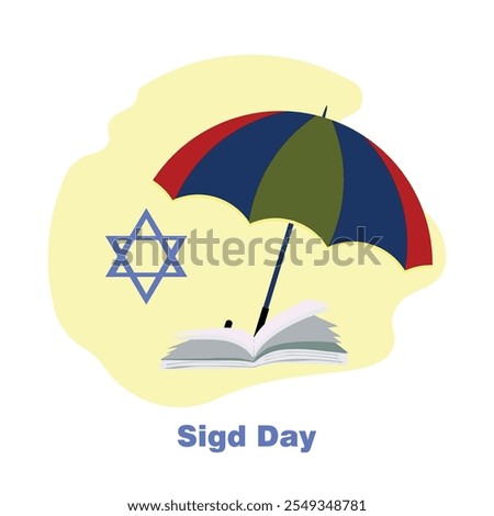 Sigd Day Celebration Vector, illustration. Ethiopian Judaism festival and Jewish Holiday. Jewish faith.