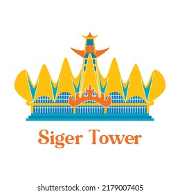 Siger Tower in flat design style