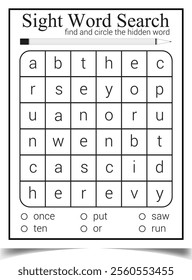 Sigh puzzle word page for children teaching