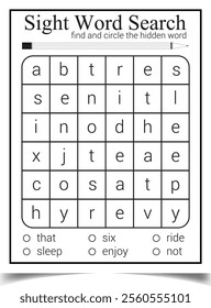 Sigh puzzle word page for children teaching