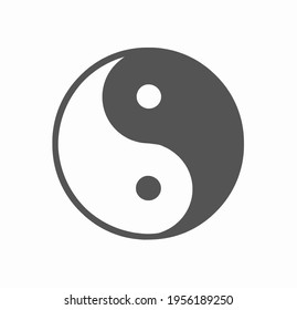 Sigh of Yin and yang on the white background. Vector