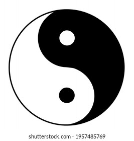 Sigh of Yin and yang on the white background. Vector