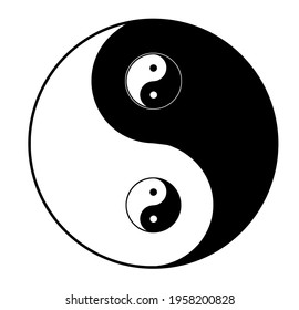 Sigh of Yin and yang on the white background. Vector