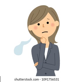 Sighing business woman
