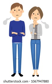 A sighing young couple