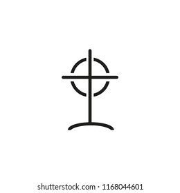 Sight with bead line icon. Target, hunting, killing. Strategy concept. Vector illustration can be used for topics like aiming, shooting, competition