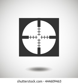 Sight black icon, silhouette and vector logo. Flat isolated element. Object sign and symbol