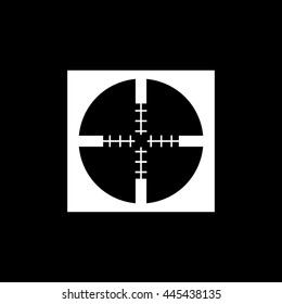 Sight black icon, silhouette and vector logo. Flat isolated element. Object sign and symbol