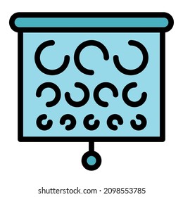 Sight control icon. Outline sight control vector icon color flat isolated