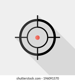 Sight (device) icon. Flat design style modern vector illustration. Isolated on stylish color background. Flat long shadow icon. Elements in flat design.