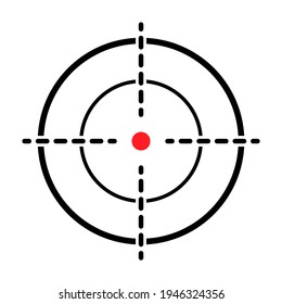 Icono de vector de arma de visión. Ilustración objetivo moderna del símbolo cruzado para el diseño web. Punto de cruz.