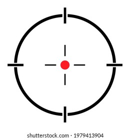 Sight gun vector icon. Modern target illustration of crosshair symbol for web design. Cross mark dot .