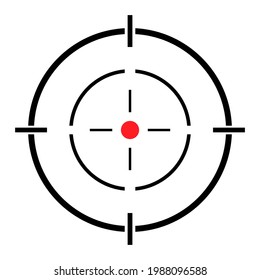 Leuchtpistole, Vektorsymbol. Moderne Zielbild des Crosshair-Symbols für Webdesign. Punktkreuz.
