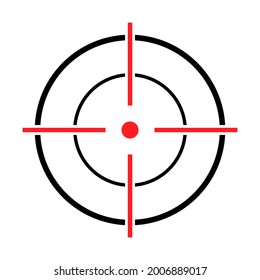 Icono de vector de arma de visión. Ilustración objetivo moderna del símbolo cruzado para el diseño web. Punto de cruz.