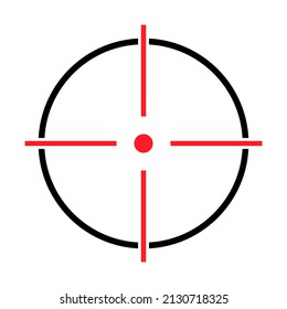 Icono de vector de arma de visión. Ilustración objetivo moderna del símbolo cruzado para el diseño web. Punto de cruz.