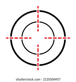Icono de vector de arma de visión. Ilustración objetivo moderna del símbolo cruzado para el diseño web. Punto de cruz.
