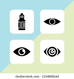 sight icon. 4 sight set with eye, vision and eye drops vector icons for web and mobile app