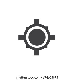 Sight icon in black on a white background. Vector illustration